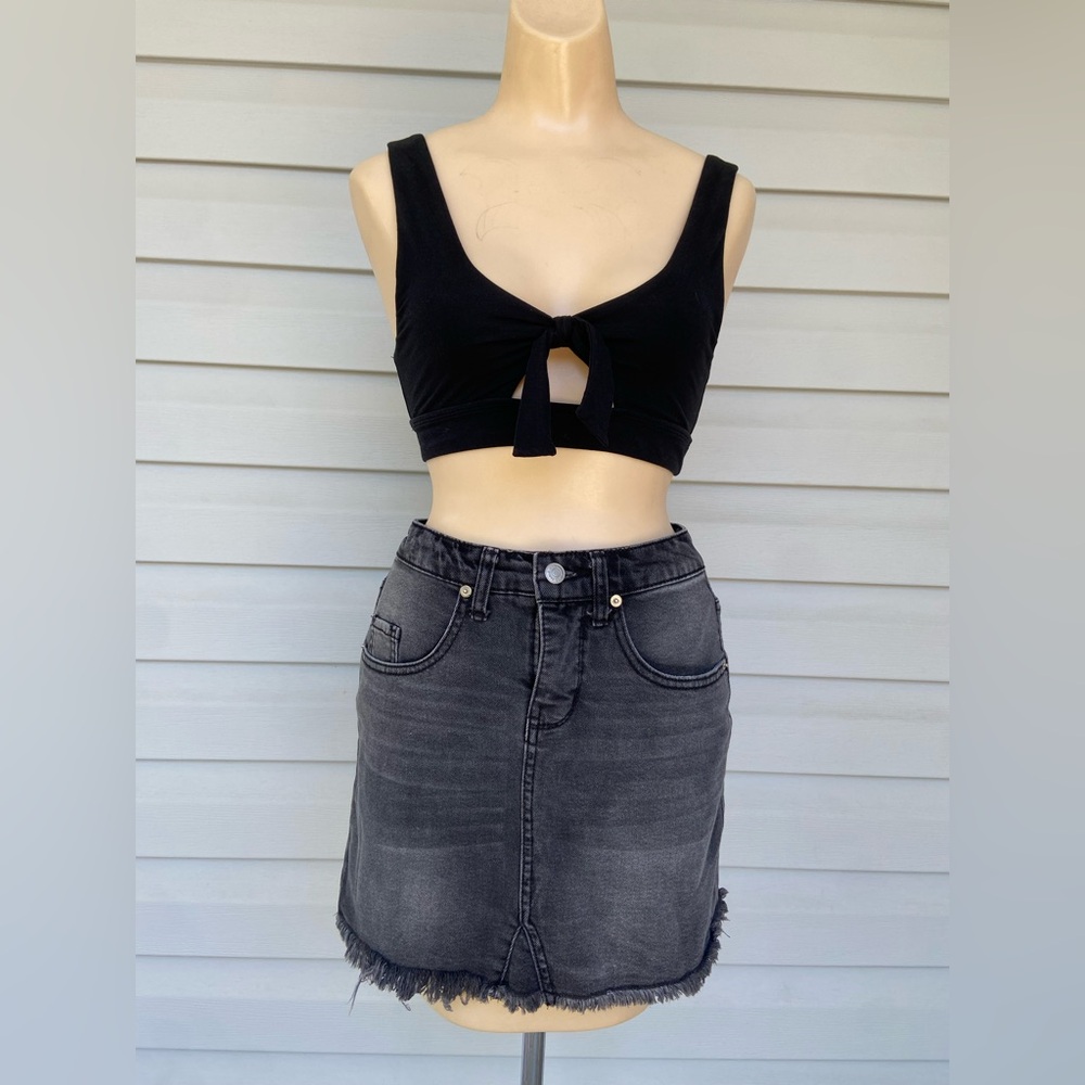 Wild Fable Size 0 Black Denim Mini Skirt